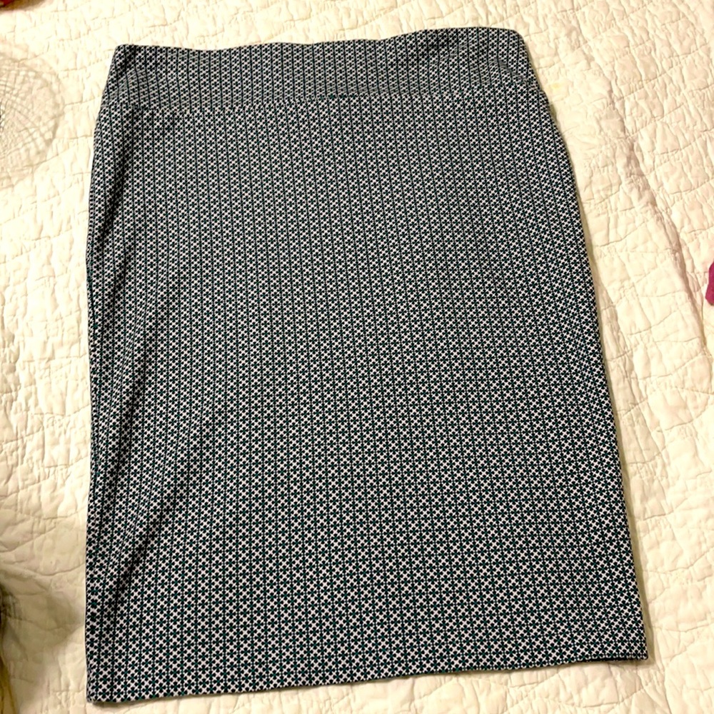 Jules & Leopold knee-length skirt.  Size medium. Colors:  white, black, green
